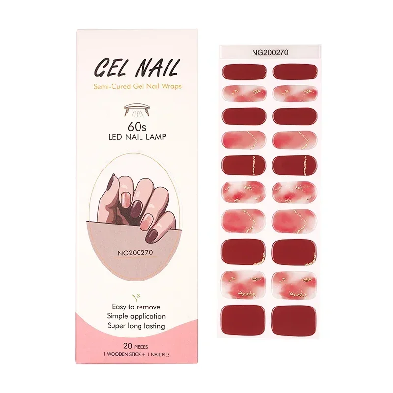 Semi-Cured Gel Nail Strips Pat - Striping Tape Nail ulasan dan harga