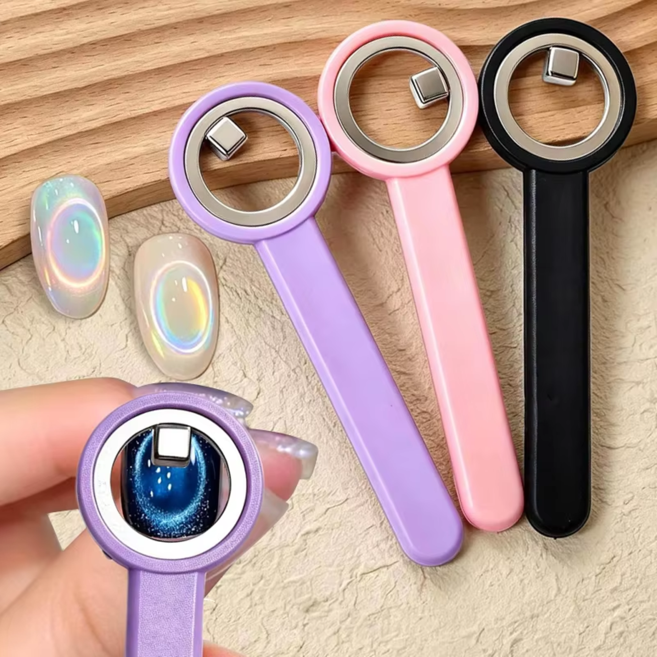 New Upgrade 3-Second Hollow Ca - Nail Art Cat Eye Pink ulasan dan harga