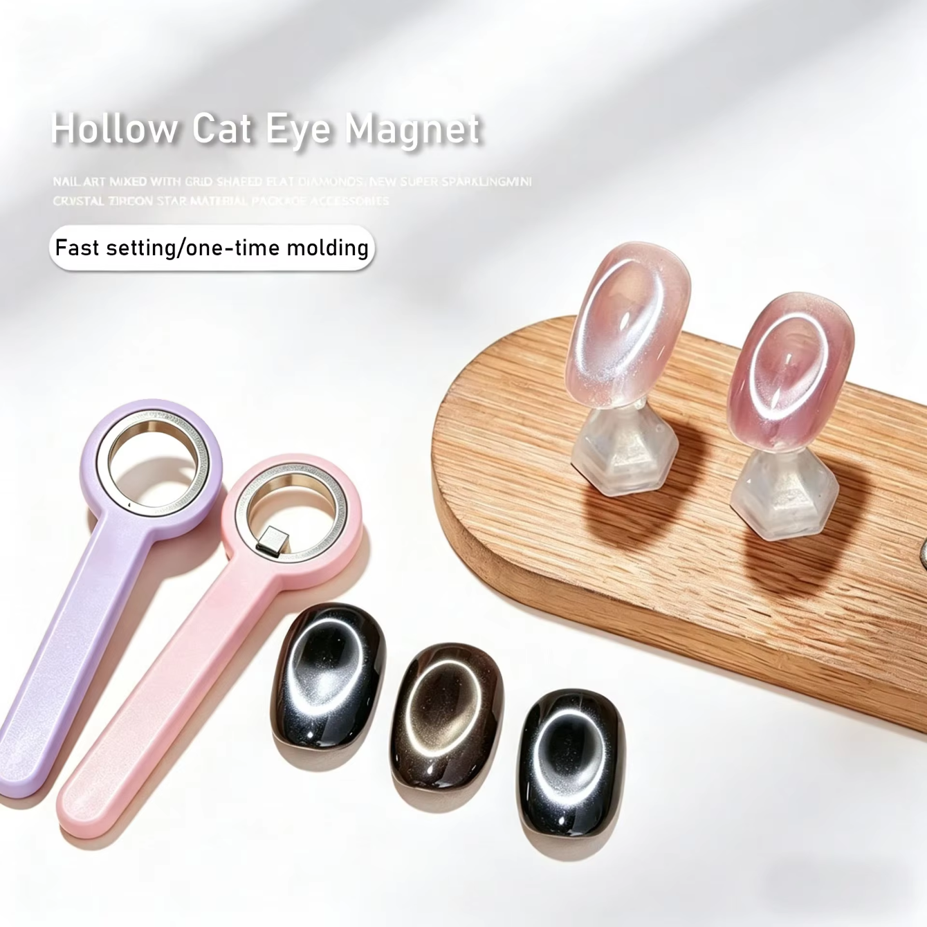 New Upgrade 3-Second Hollow Ca - Nail Art Cat Eye Pink ulasan dan harga