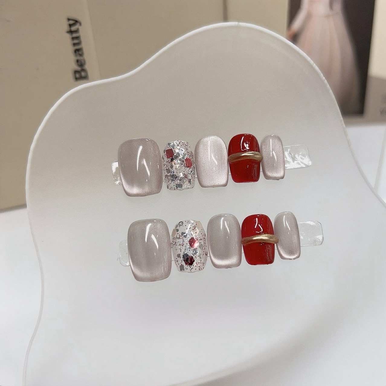 10PCS Light Luxury Short Squar - Nail Art Simple ulasan dan harga
