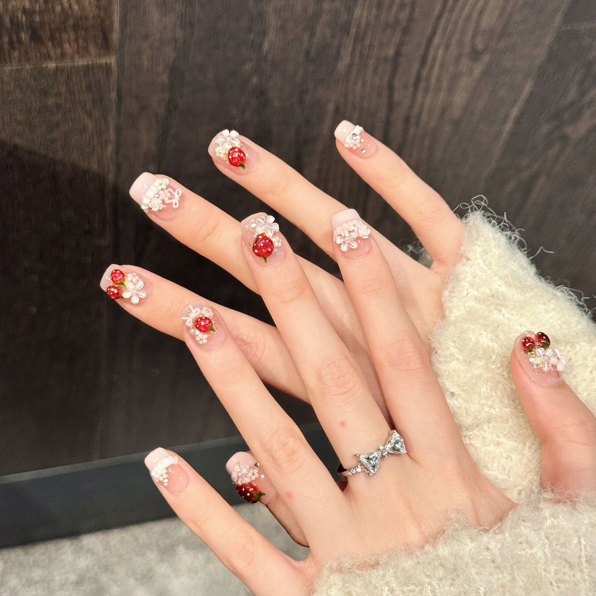 10pcs Cute Red Strawberry Pres - Nail Art Strawberry ulasan dan harga
