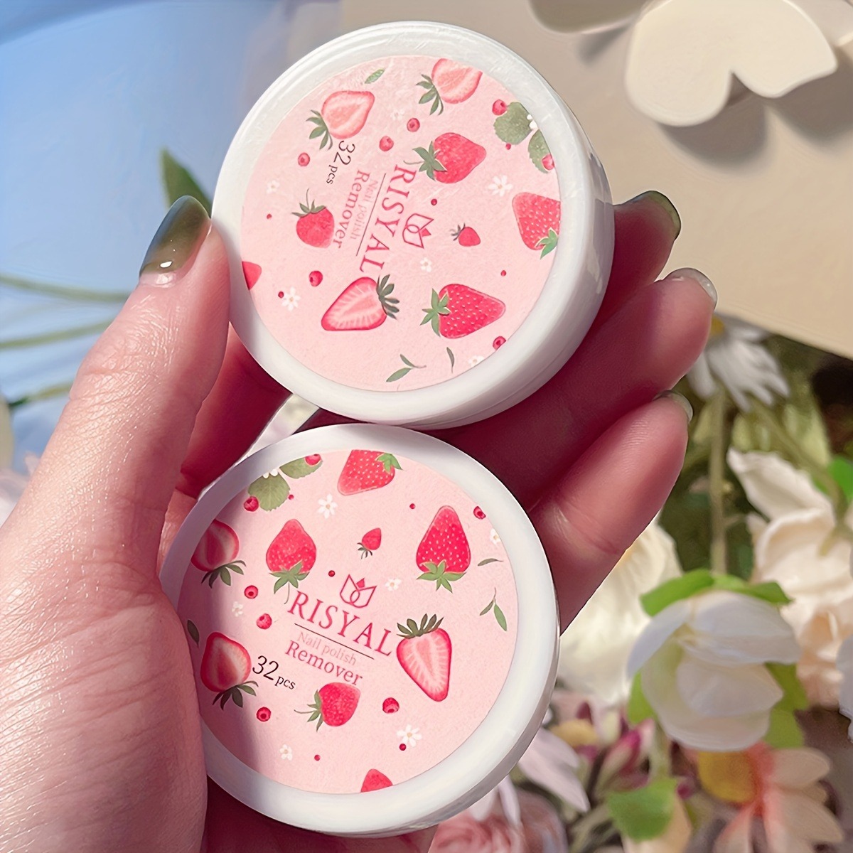 32pcs/Box Strawberry Nail Poli - Nail Art Strawberry ulasan dan harga
