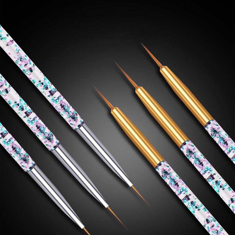 3PCS/Set Transparent Flow Sand - Nail Art Brush Set ulasan dan harga