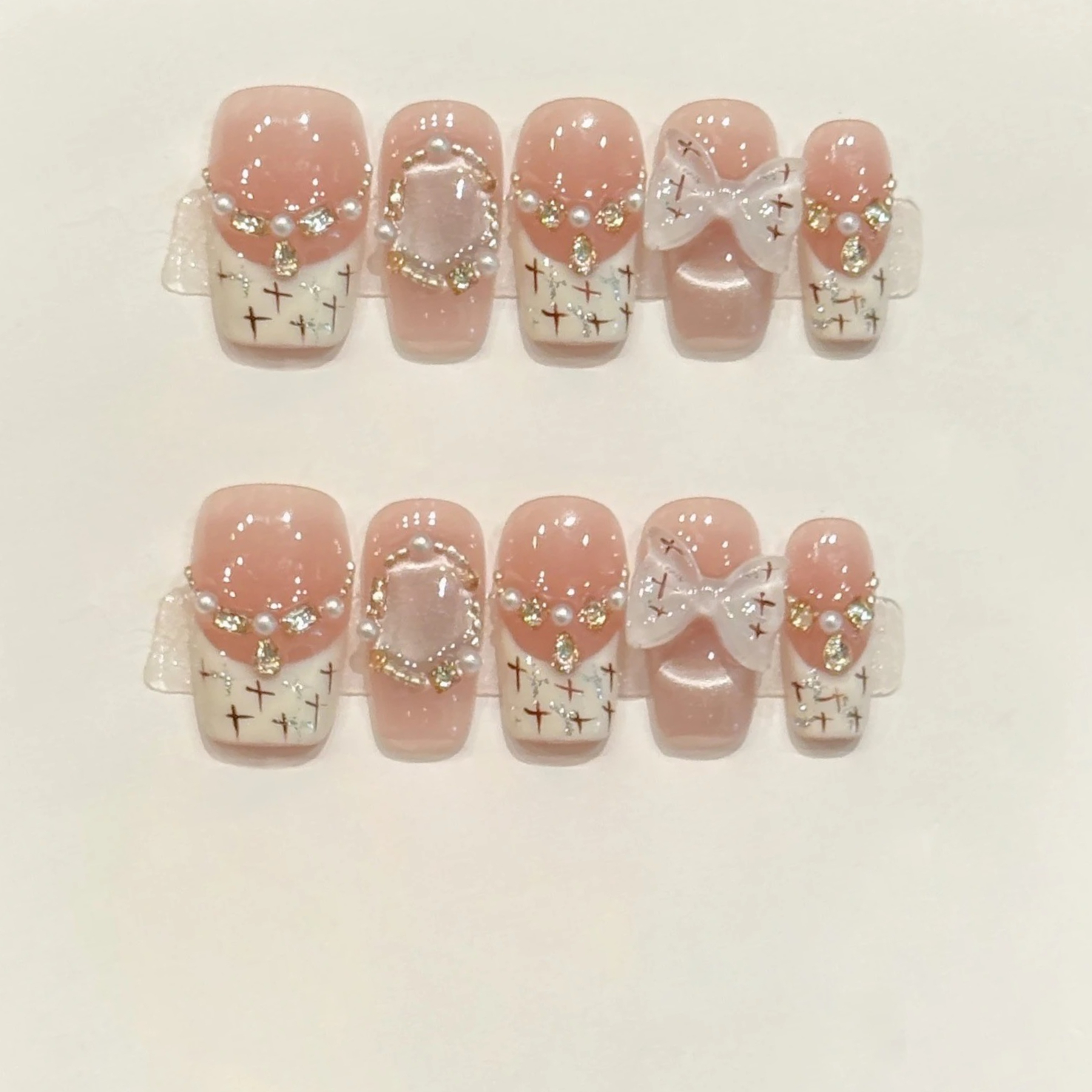 10pcs Sweet Style Press on Nai - Nail Art Cat Eye Pink ulasan dan harga