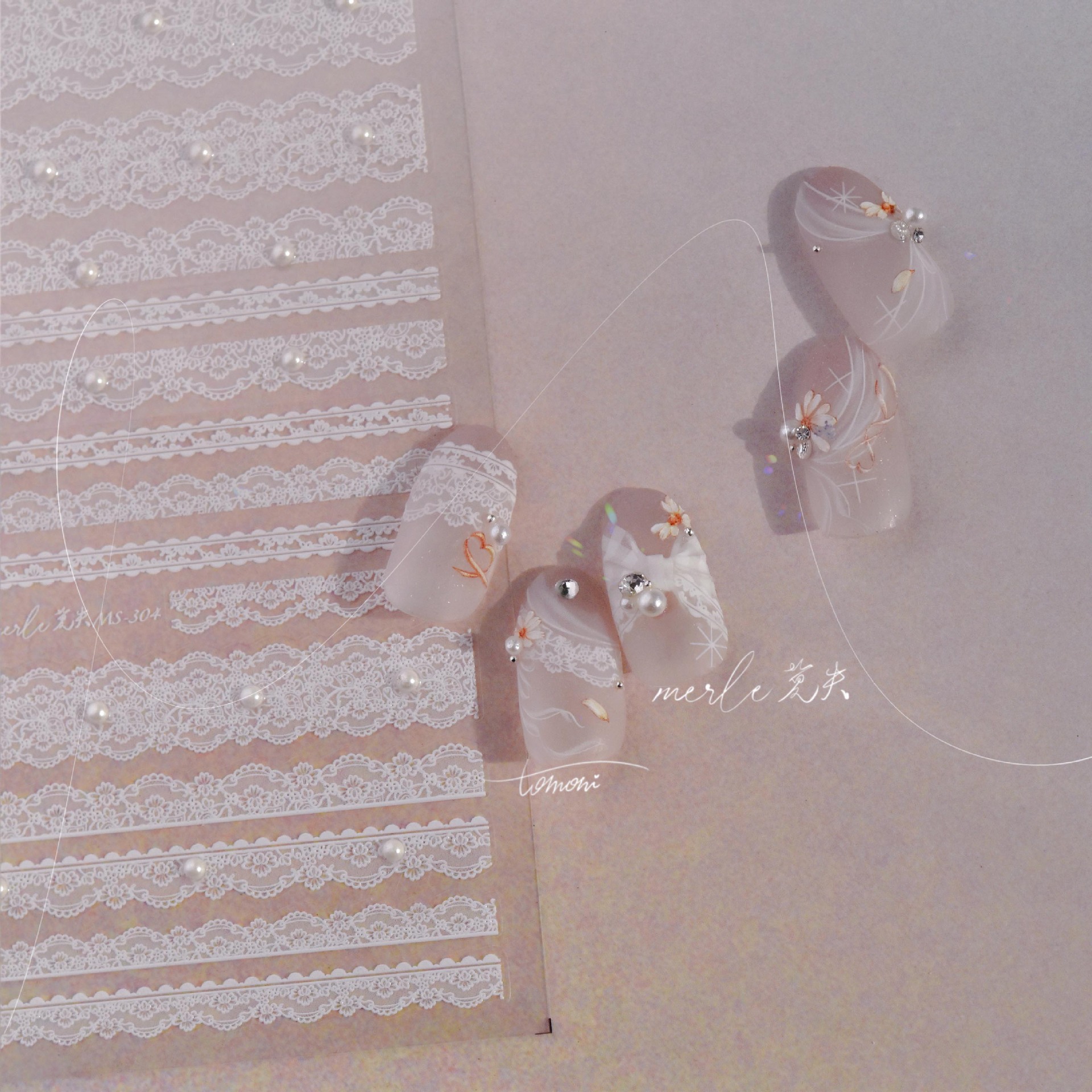 5D Relief Finely Crafted White - Striping Tape Nail ulasan dan harga
