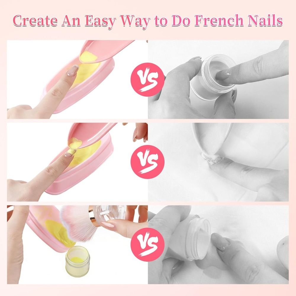 Portable Nai Art Nail Dip Cont - Nail Art French Nails ulasan dan harga