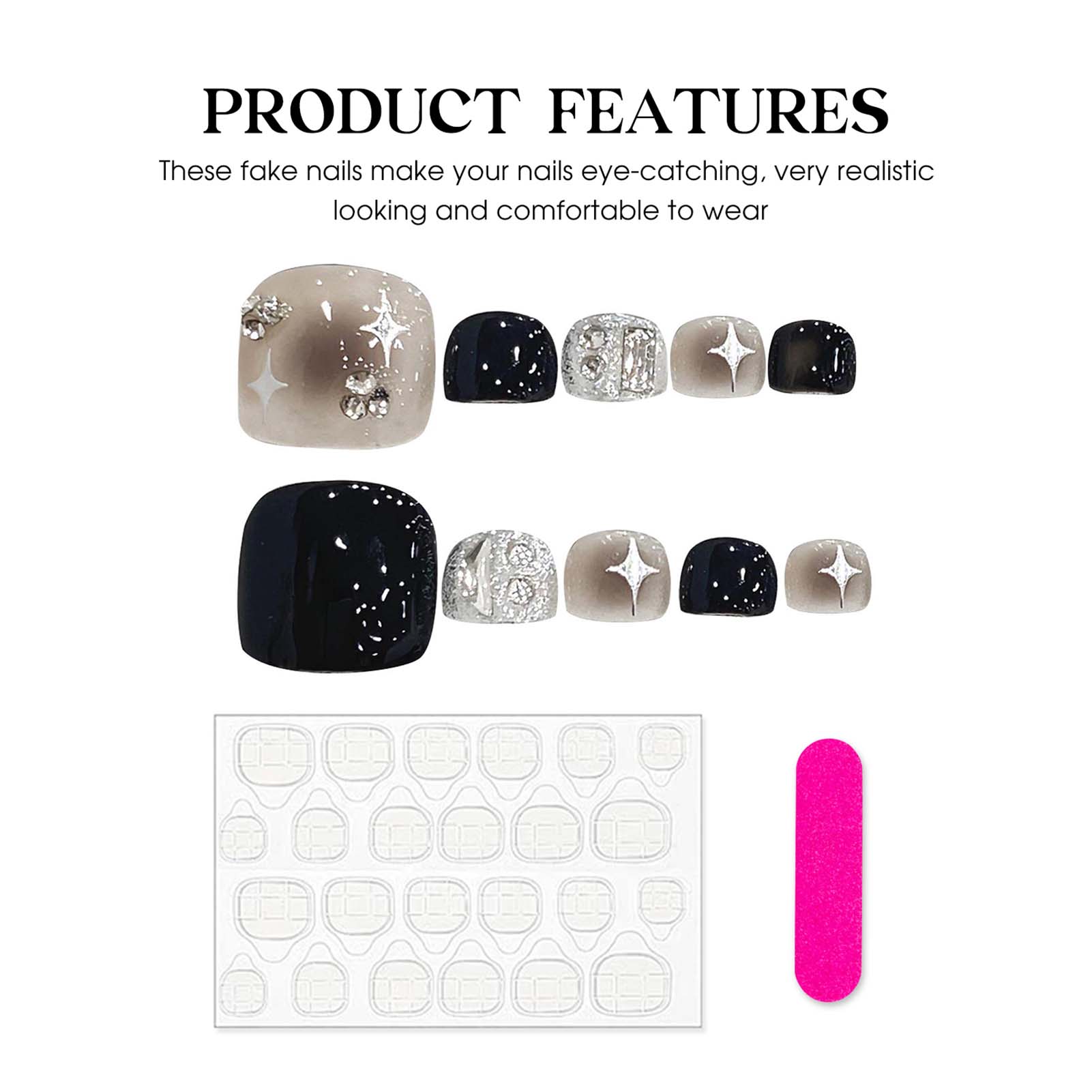 10pcs Glossy Square Fake Toena - Nail Art Glitter ulasan dan harga